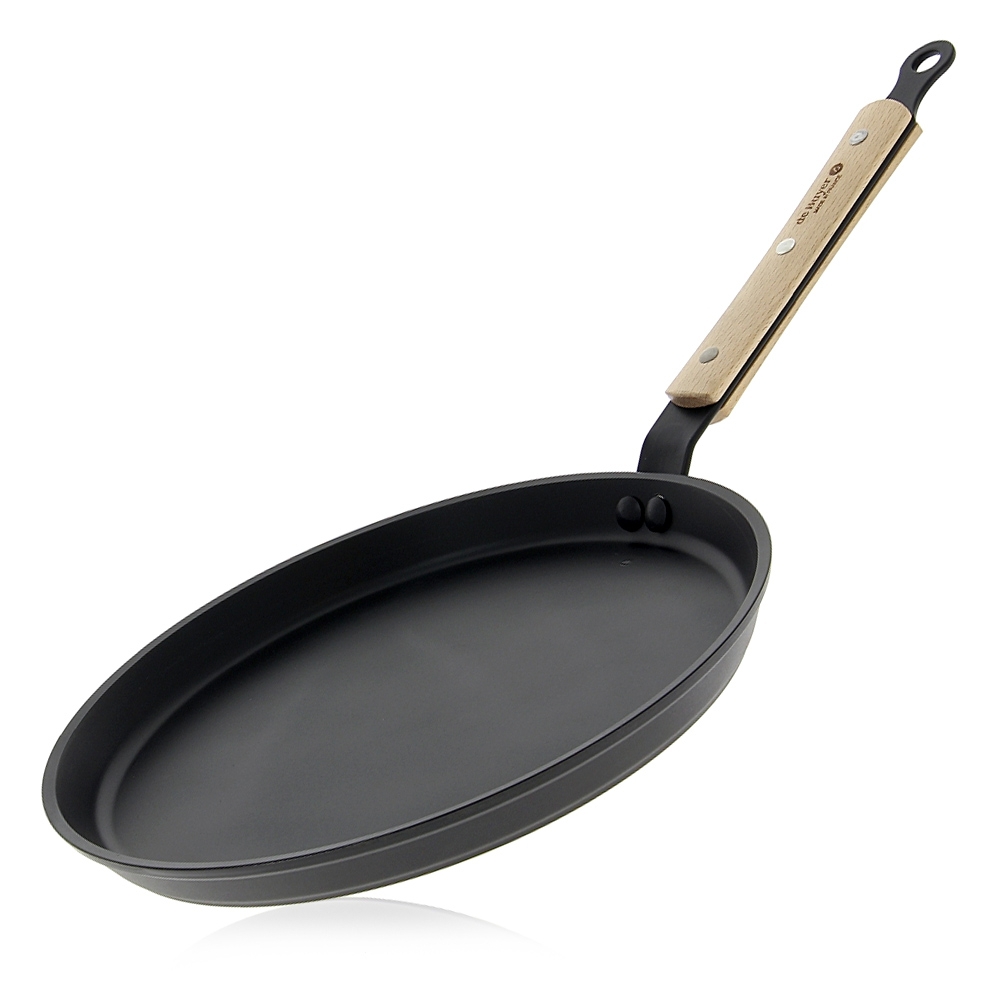 de Buyer MINERAL B Carbon Steel Country Fry Pan - 9.5” - Ideal for  Sauteing, Simmering, Deep Frying & Stir Frying - Naturally Nonstick - Made  in