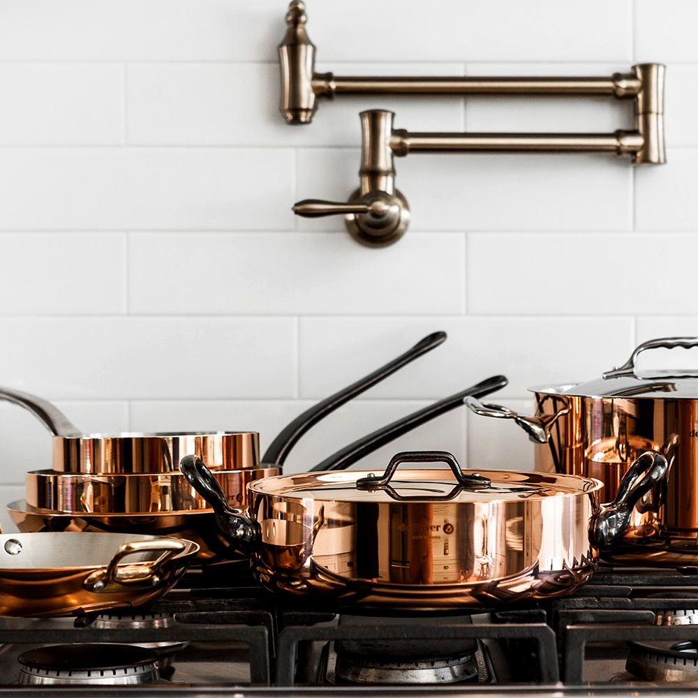 de Buyer - Round Fry Pan with brass handle