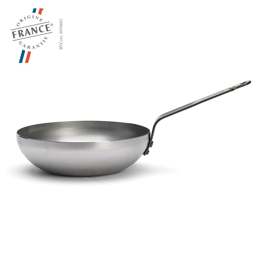 de Buyer - Mineral B - Curved steel wok with handle - 28 cm