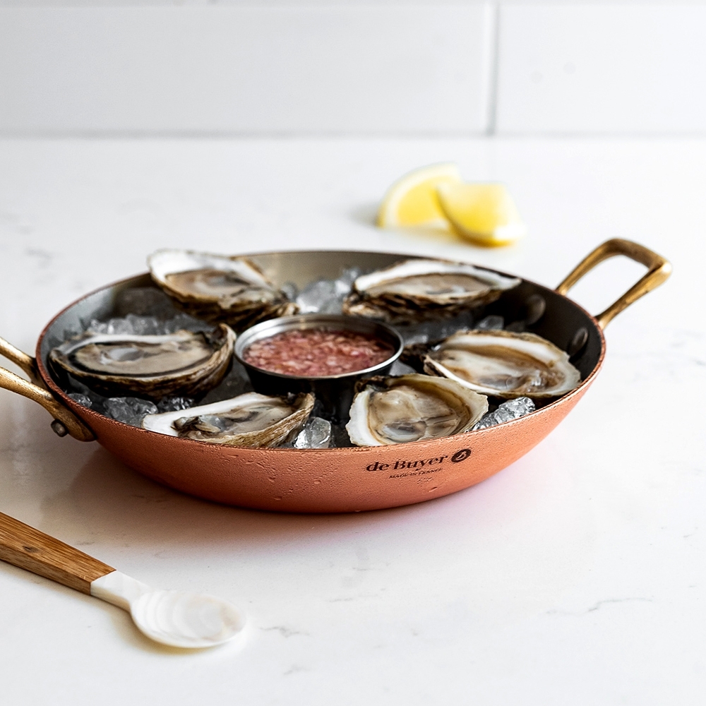 de Buyer - Round Dish with 2 brass handles