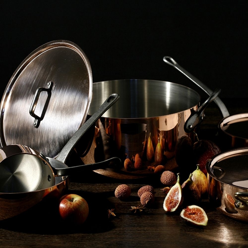 de Buyer - Round Lid in copper with brass handles