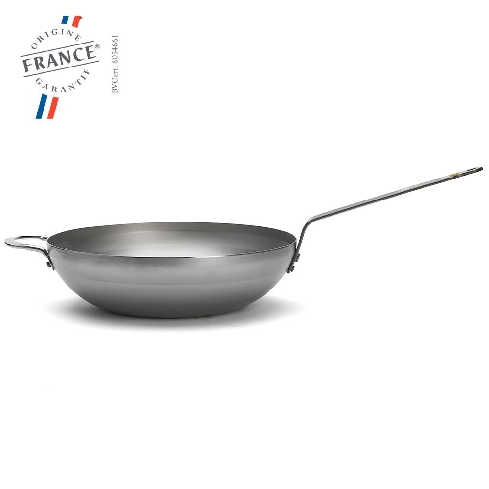 de Buyer - Mineral B - Curved steel wok with handle - 32 cm